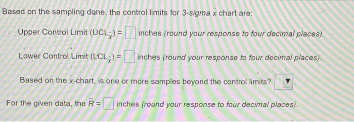 Twelve samples, each containing five parts, were