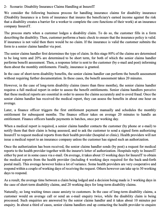 2- Scenario: Disability Insurance Claims Handling