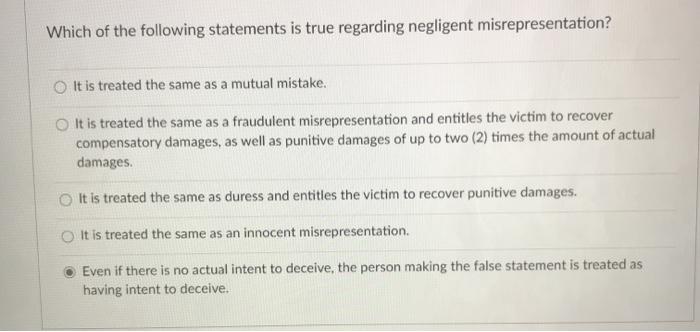 bus law Which of the following statements is true