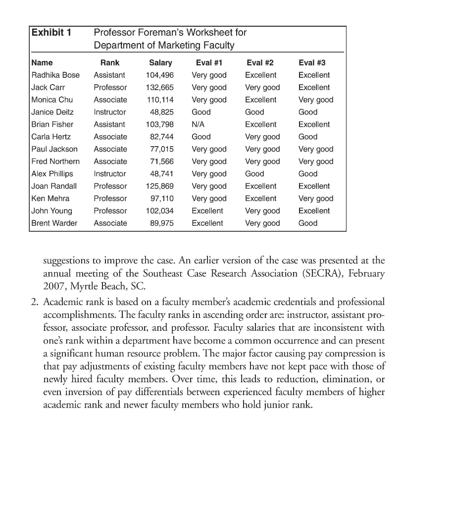 Read the case and answer Question 1 (3 parts)...
