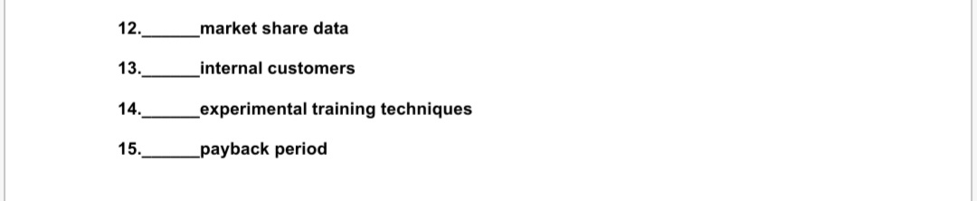 Match the verbiage with the meaning of the