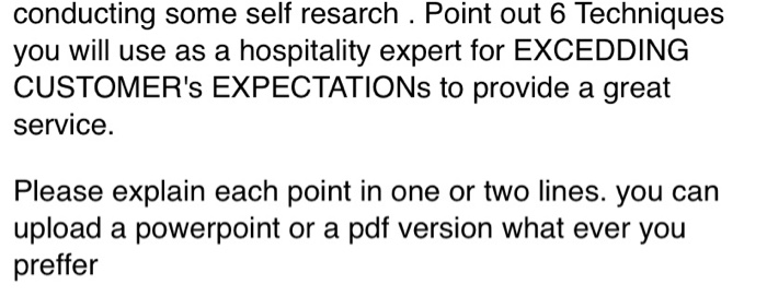 conducting some self resarch . Point out 6