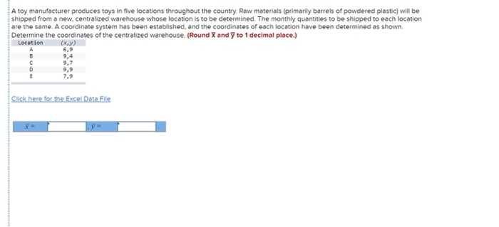 A toy manufacturer produces toys in five