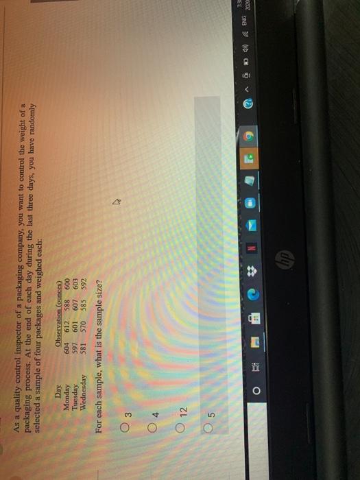 As a quality control inspector of a packaging