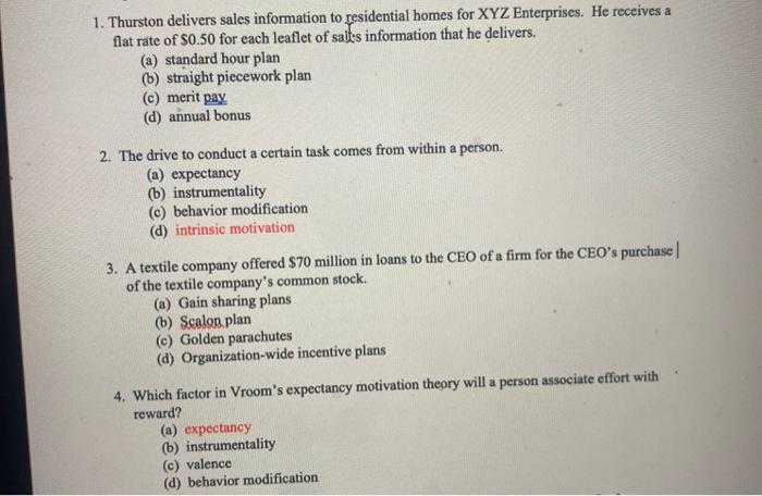 1. Thurston delivers sales information to