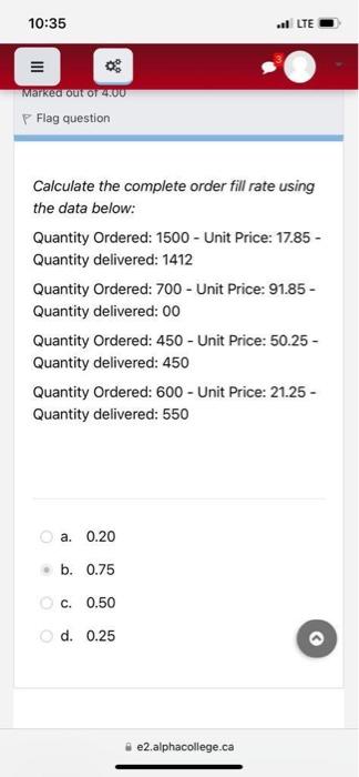 Calculate the complete order fill rate using the