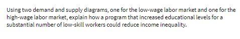 Using two demand and supply diagrams, one for the