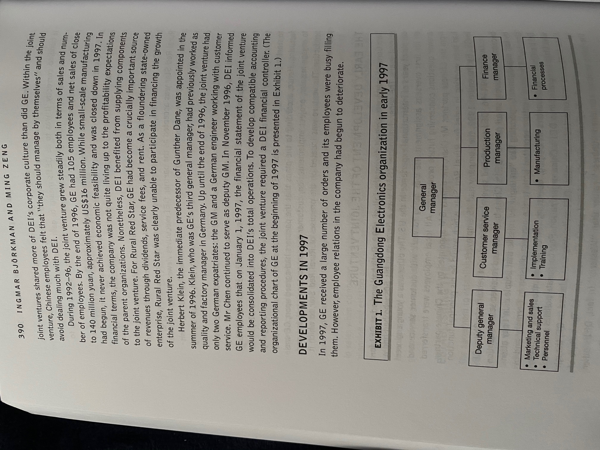 1. Dane knew that morale in the joint venture
