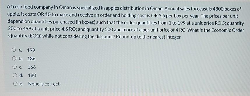 Maha industries produces a product whose