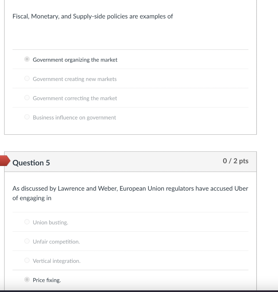 Question 5 0 / 2 pts Karr's article clearly shows