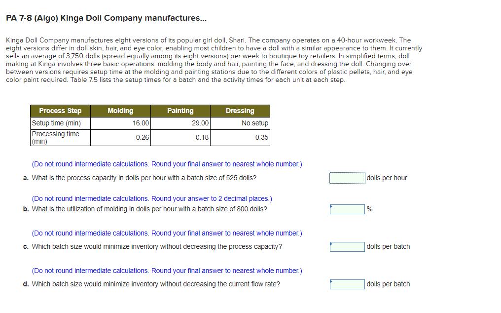 PA 7-8 (Algo) Kinga Doll Company manufactures...