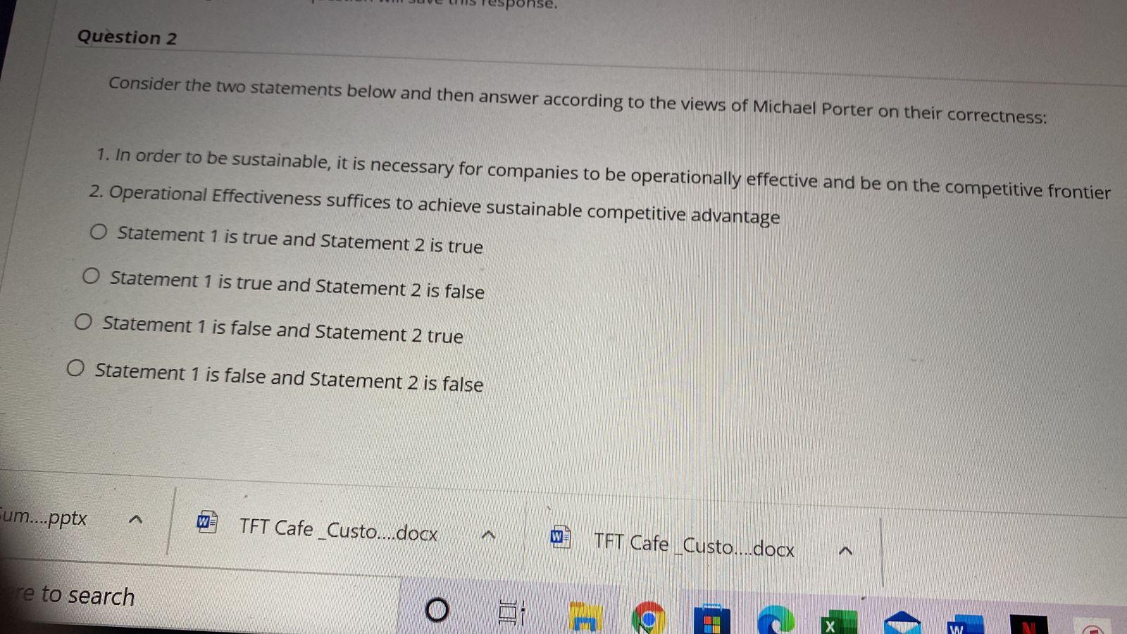 Question 2 Consider the two statements below and