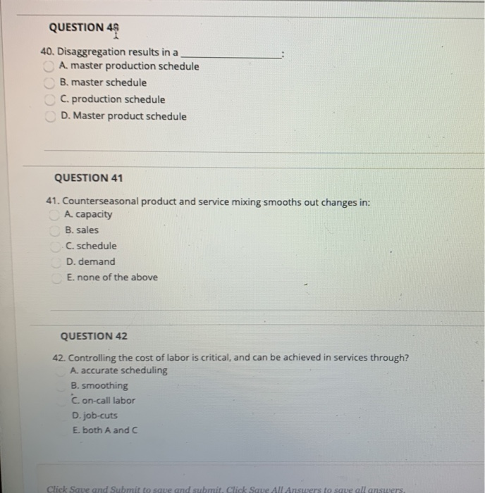 QUESTION 49 40. Disaggregation results in a A.