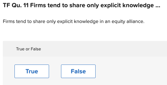 TF Qu. 11 Firms tend to share only explicit