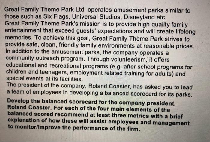 Great Family Theme Park Ltd. operates amusement