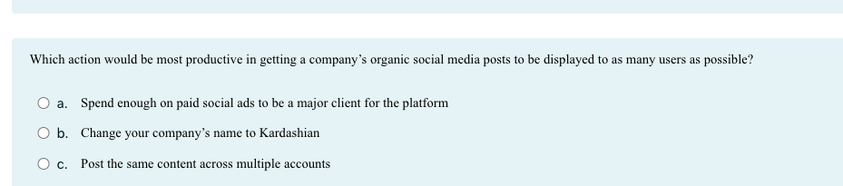 Which action would be most productive in getting