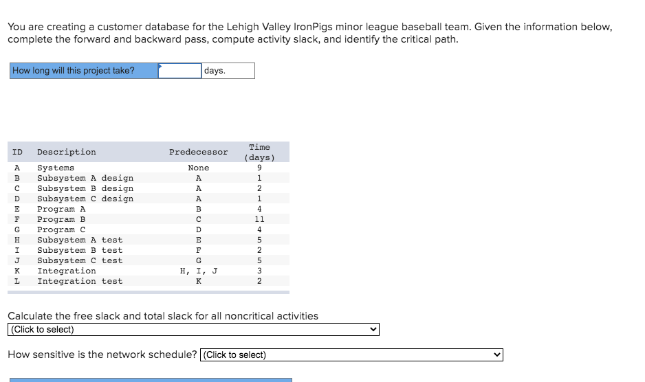 You are creating a customer database for the