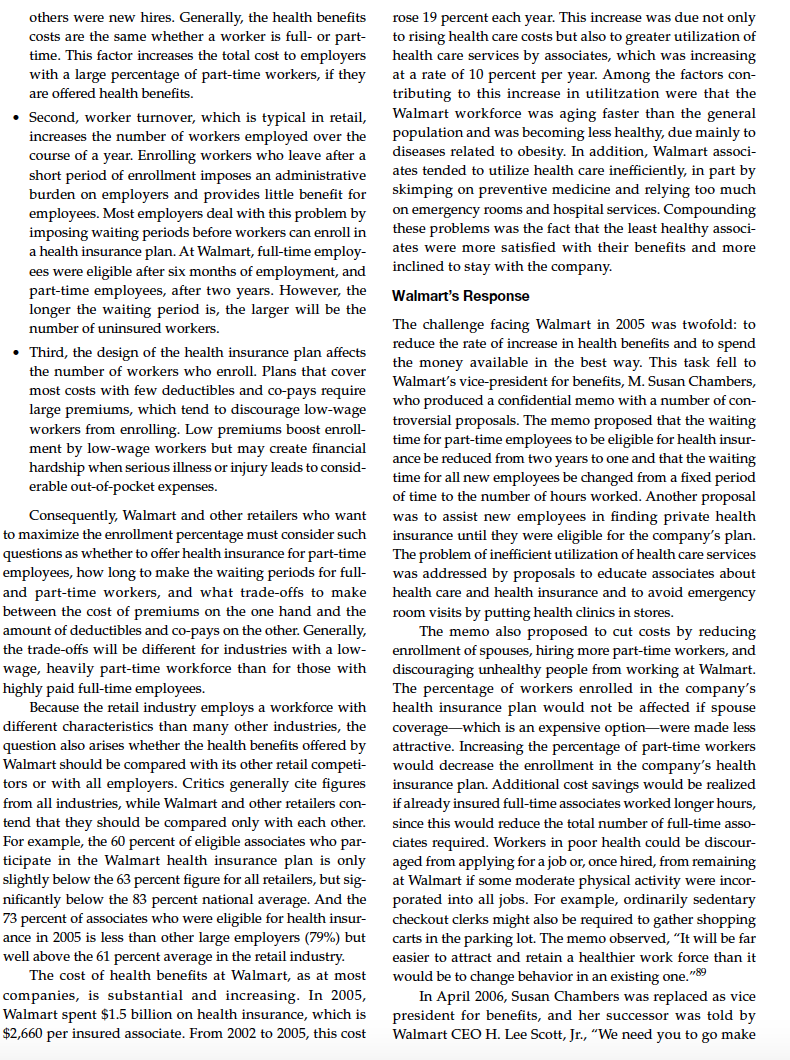 Do you believe that Wal-Mart's health insurance