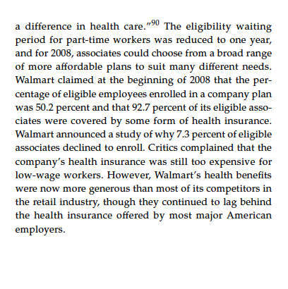 Do you believe that Wal-Mart's health insurance