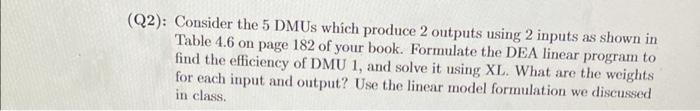 4.6 DMU Data for Example 4.8 DMU 1 . O & Ovo