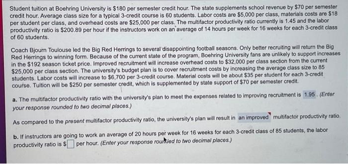 Student tuition at Boehring University is $180