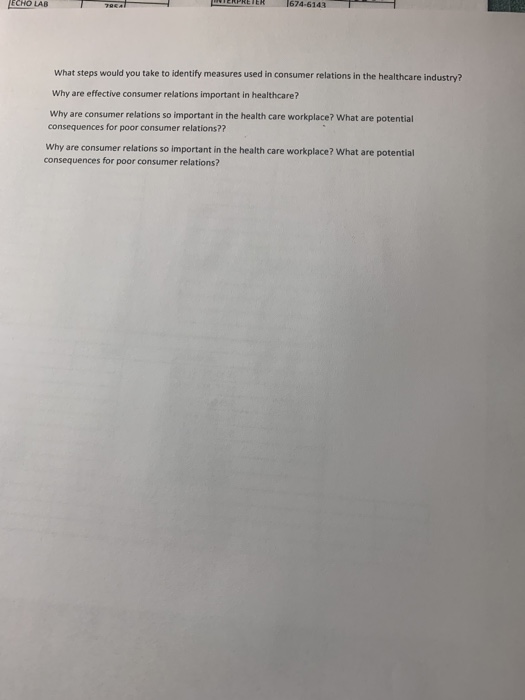 ECHO LAB 70 ENPREIER 1674-6143 What steps would