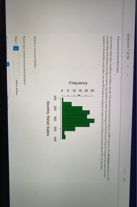 Question 7 of 54 < Summarizing Monthly Retail
