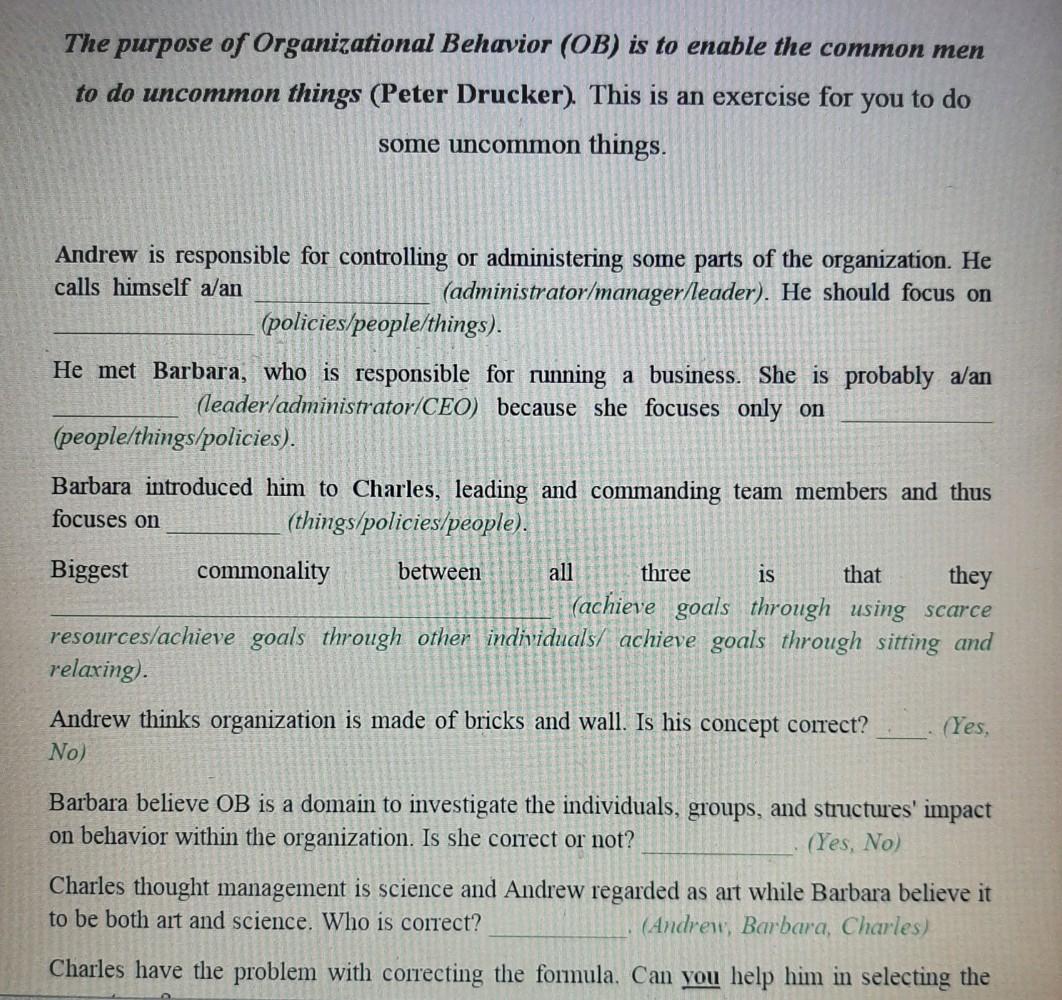 Charles have the problem with correcting the