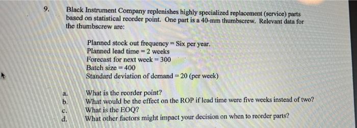 9. Black Instrument Company replenishes highly