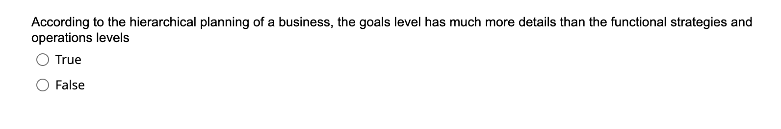 According to the hierarchical planning of a