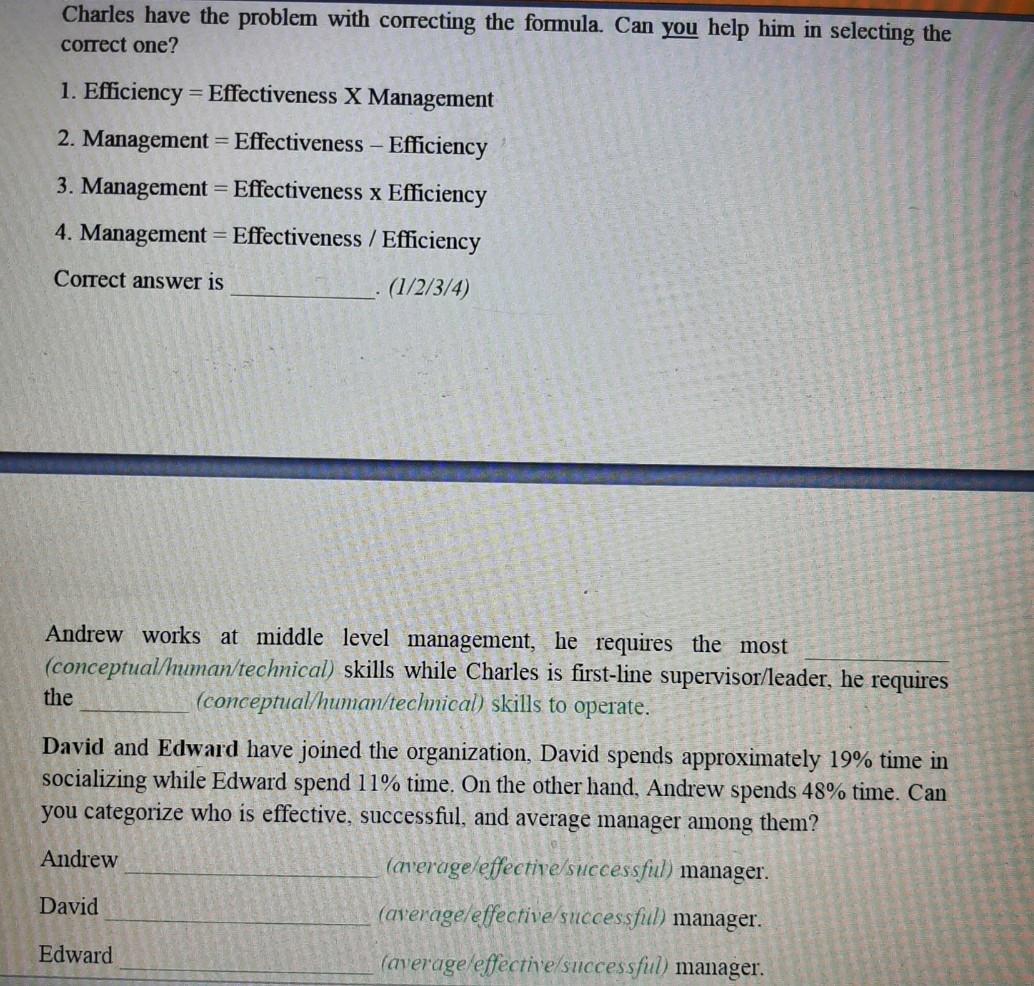 Charles have the problem with correcting the