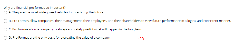 When doing pro forma projections, why do