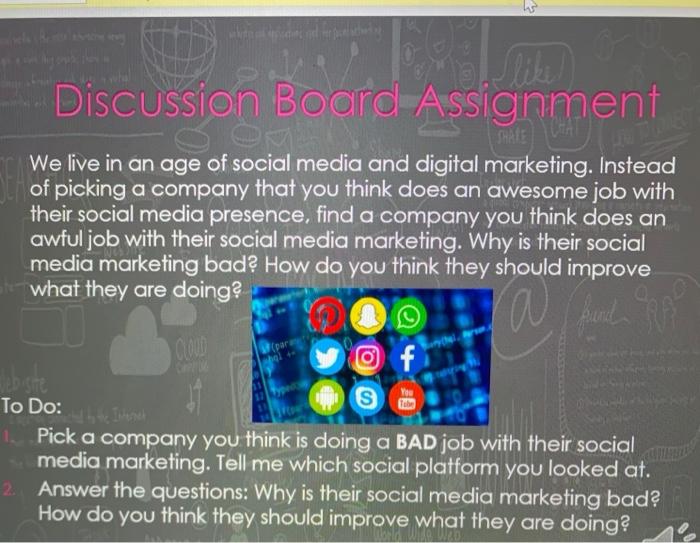 Discussion Boord Assignment We live in an age of