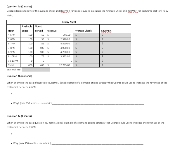 CASE STUDY George is the manager of the Eatery