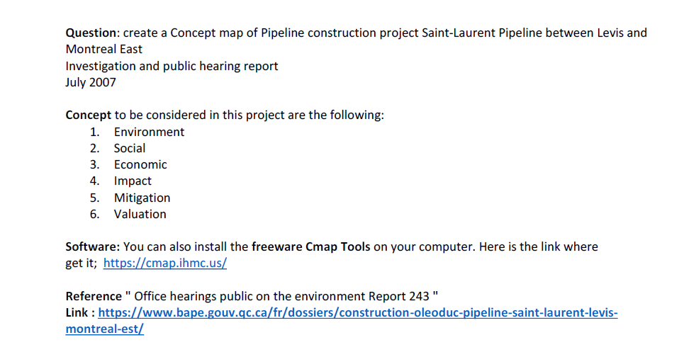 Question: create a Concept map of Pipeline