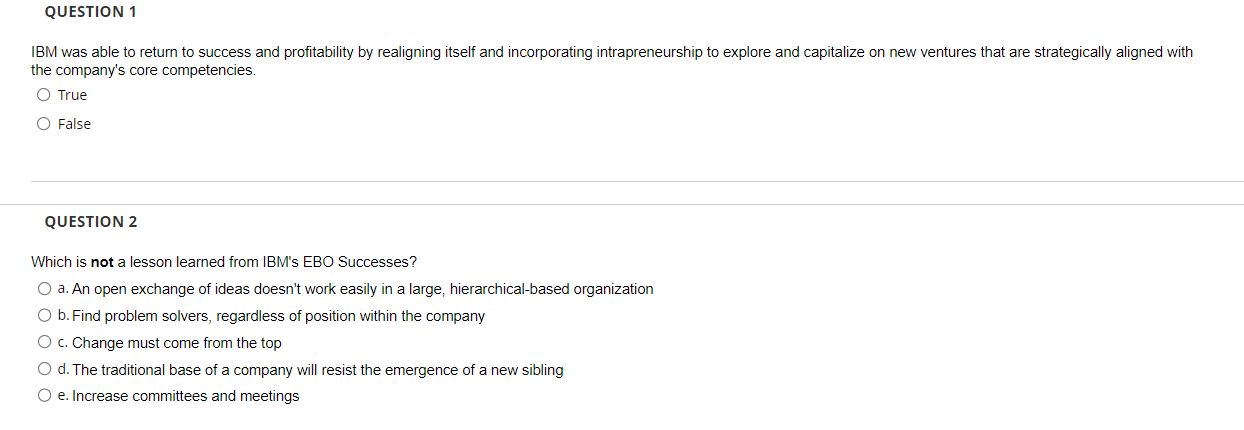 IBM was able to return to success and