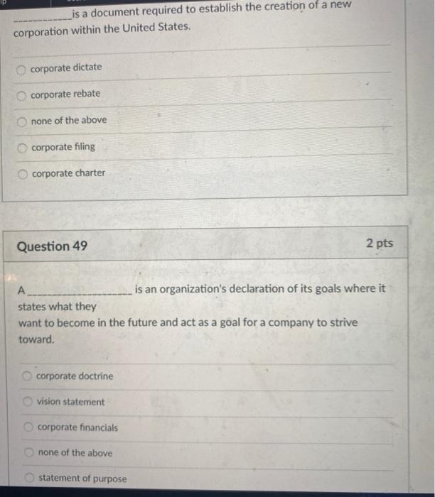 is a document required to establish the creation