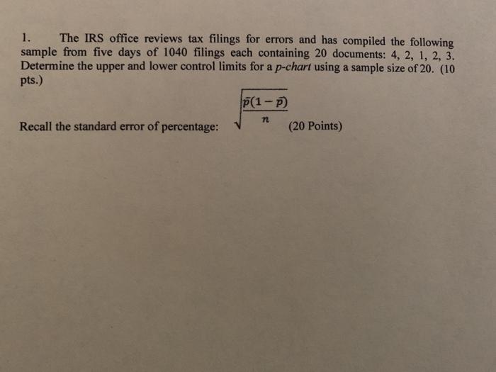1. The IRS office reviews tax filings for errors