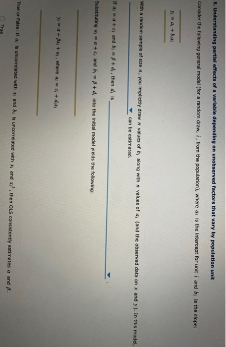 answer 5. Understanding partial effects of a