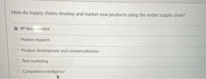 How do supply chains develop and market new