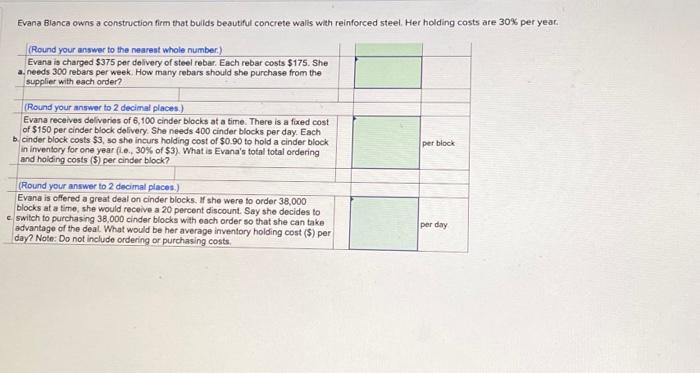 Evana Bianca owns a construction firm that builds