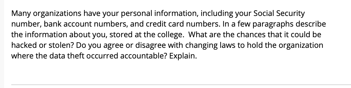 Many organizations have your personal