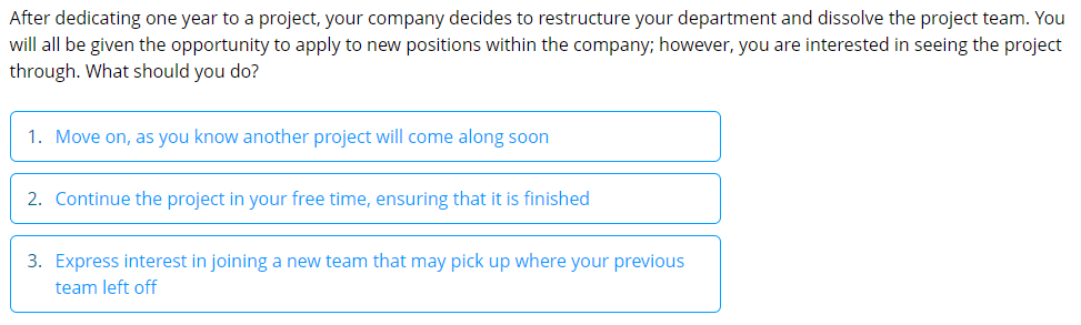 After dedicating one year to a project, your