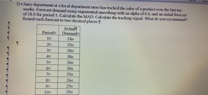 Sen 3)-Jim's department at a local department