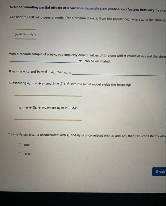 answer 5. Understanding partial effects of a