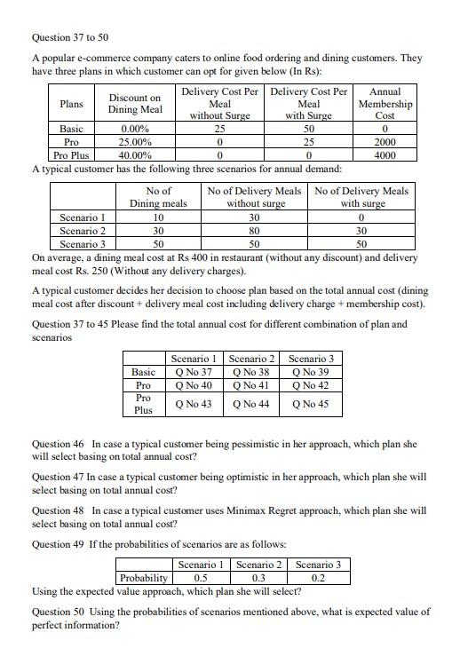 Cost Basic 25 0 0 0 Question 37 to 50 A popular