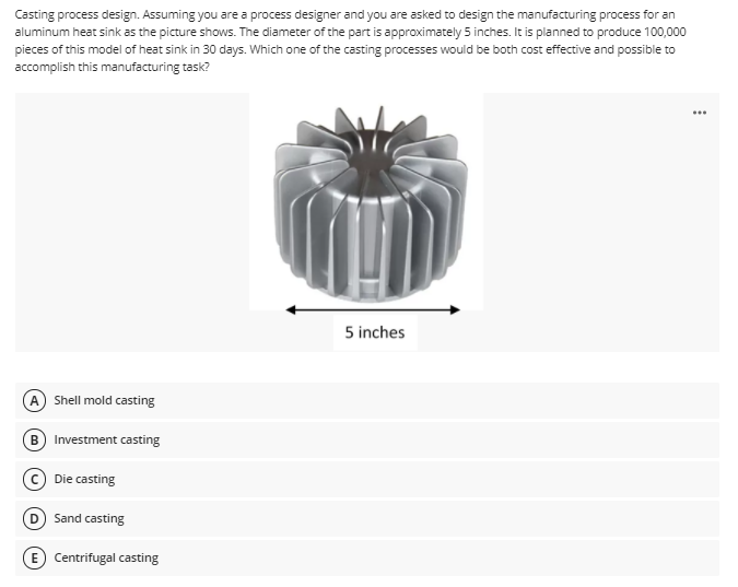 Casting process design. Assuming you are a