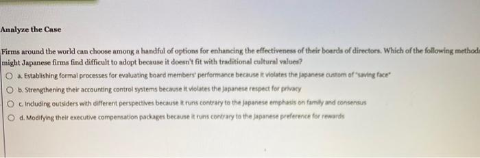 Analyze the Case Firms around the world can