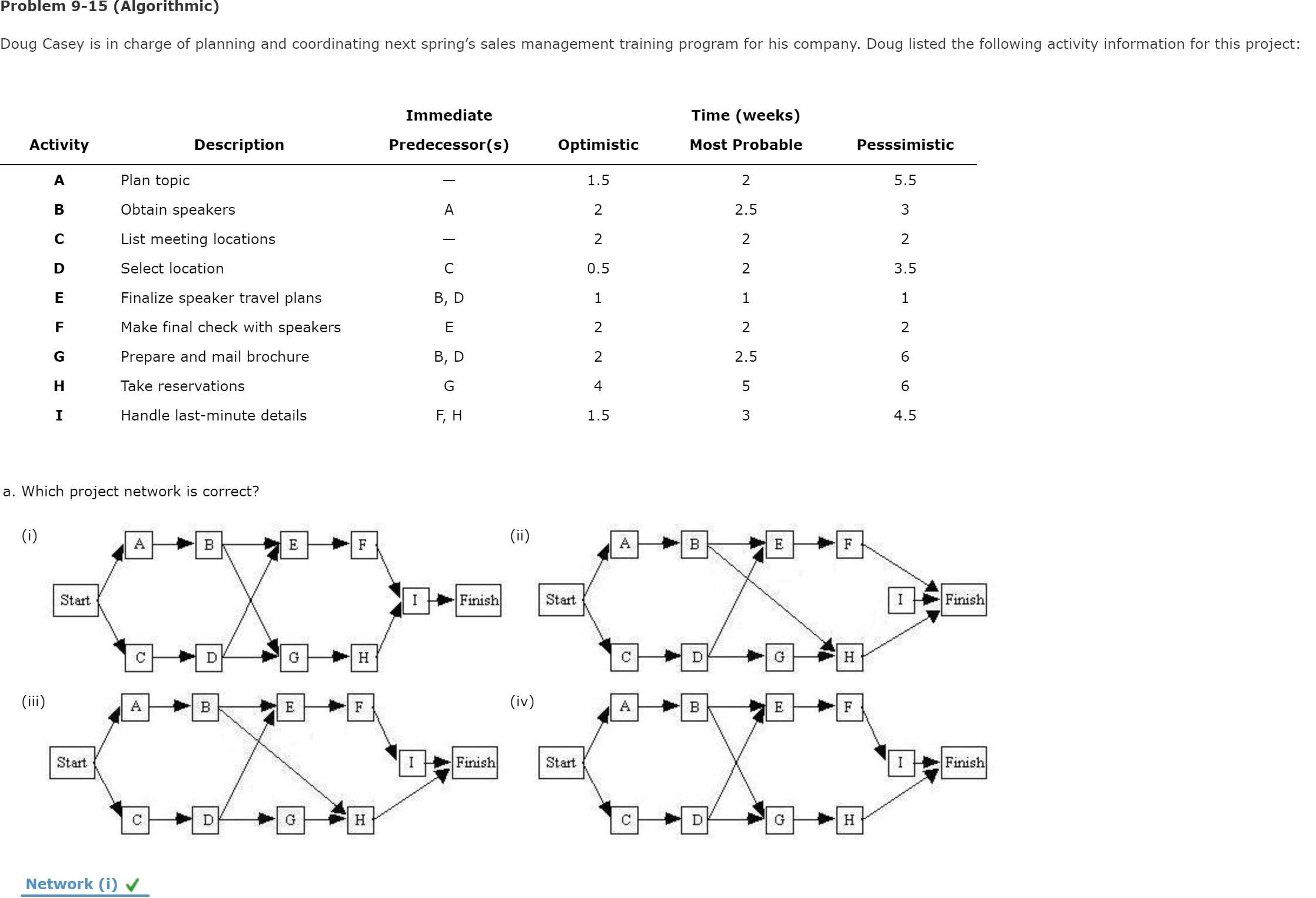 Problem 9-15 (Algorithmic) Doug Casey is in