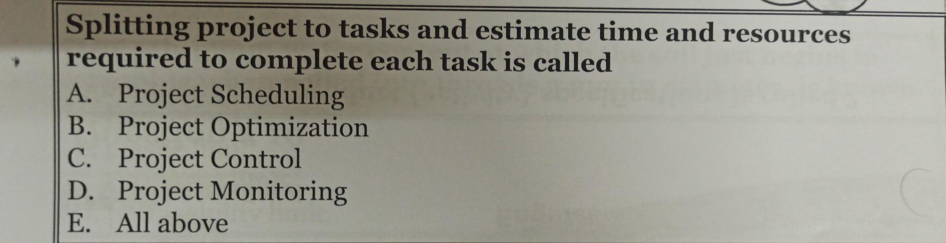 Splitting project to tasks and estimate time and